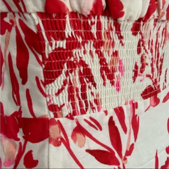 Banana Republic NWT Spring Coral Floral Linen Cotton Mini Dress - Picture 10 of 16